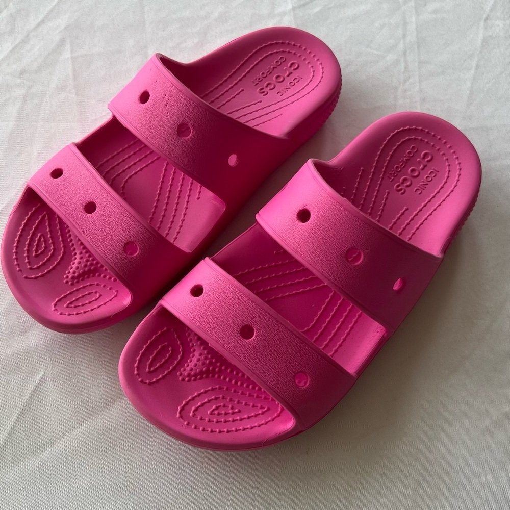Hot pink crocs sandals size 7